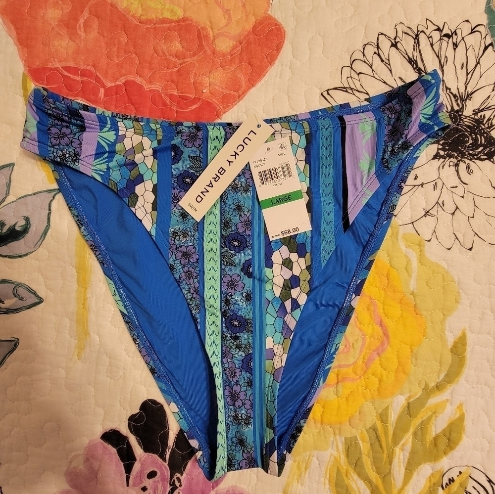 NWT Lucky Brand High Waist Swim Bottoms